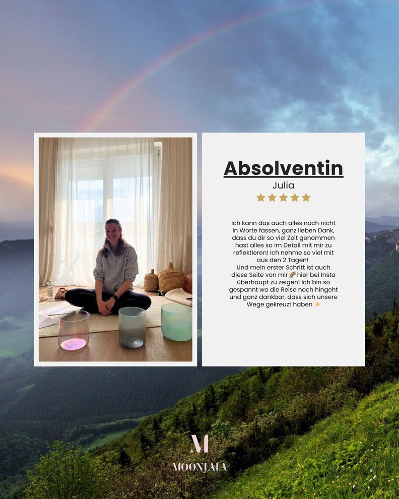 Moonlala Sound Bath Training Erfahrungsbericht, Testimonials, echte Stimmen, Rezension, Empfehlung
