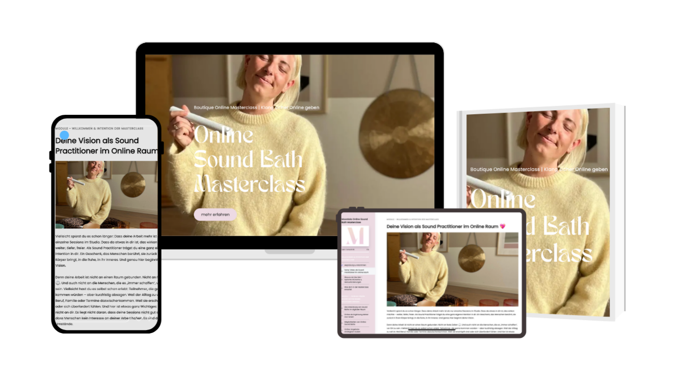 Online Sound Bath Masterclass Technik, Business Sound Healer